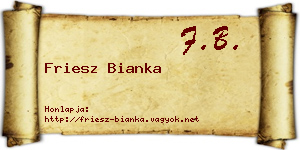 Friesz Bianka névjegykártya